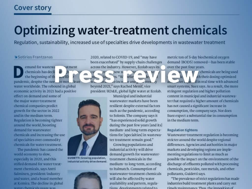 ChemWeek- Italmatch Chemicals: Optimizing water-treatment chemicals