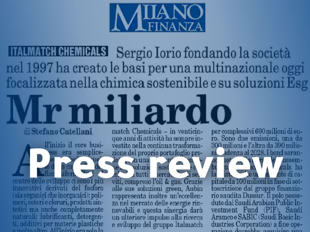Italmatch Chemicals Milano Finanza_Mr Billion_Sergio Iorio_Press Review